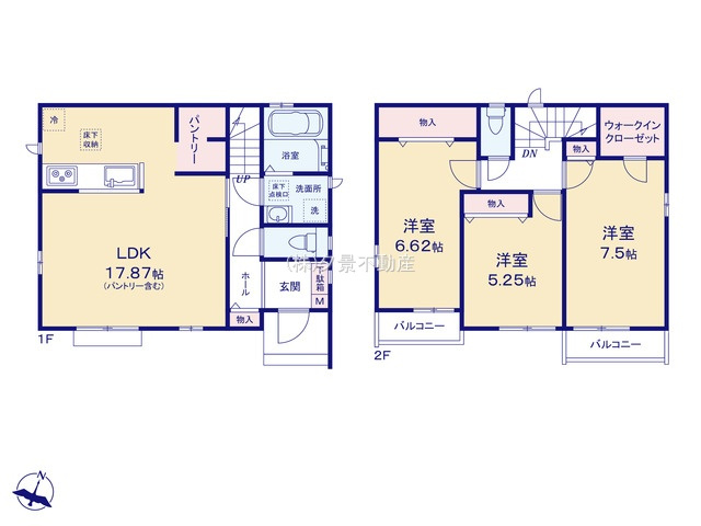 《仲介手数料無料》北区吉野町２丁目173-11新築一戸建て‎ハートフルタウンの間取り