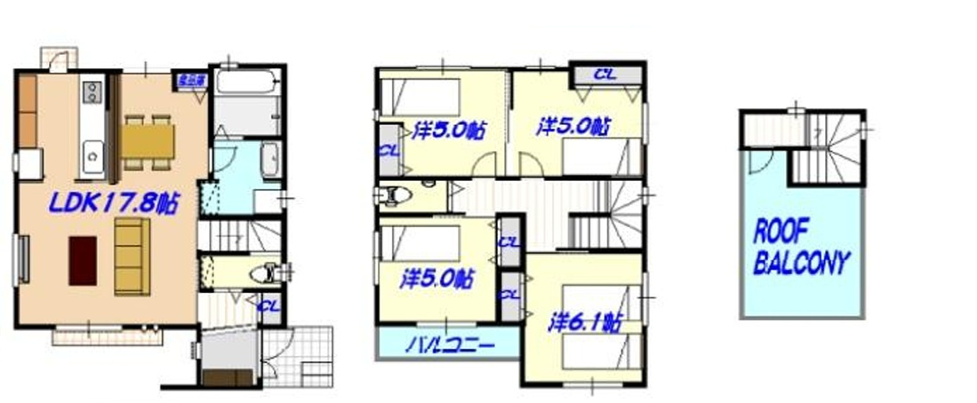 仲介手数料無料　所沢市小手指元町　新築戸建　全1棟の間取り