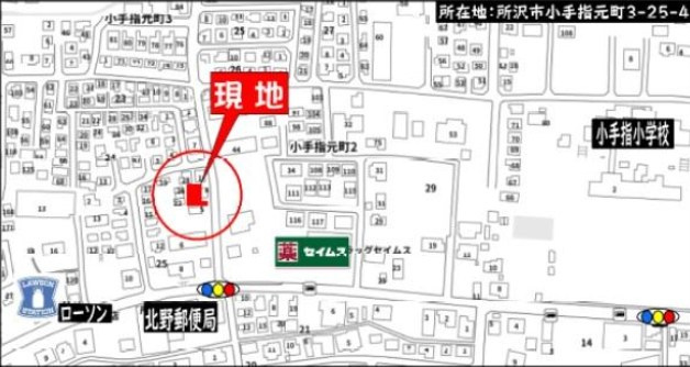 仲介手数料無料　所沢市小手指元町　新築戸建　全1棟の地図