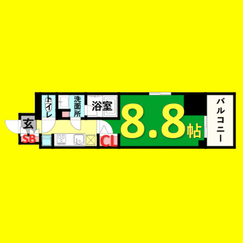 エルスタンザ徳川　名古屋市賃貸　仲介手数料無料の間取り
