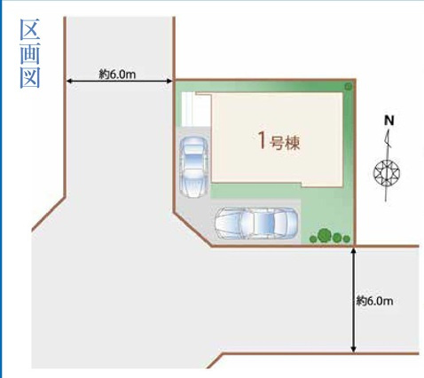 仲介手数料無料　ハートフルタウン所沢市上安松　新築戸建　全1棟の区画図