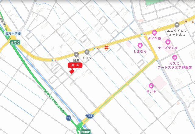 【スーパー徒歩圏内】東金市台方No.1号棟の地図