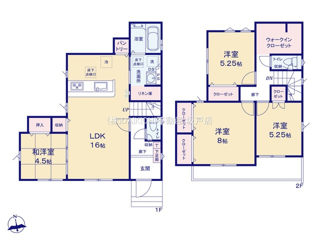 【間取り】 | 鶴ヶ島市藤金15期　グラファーレ　新築戸建　全2棟　1号棟