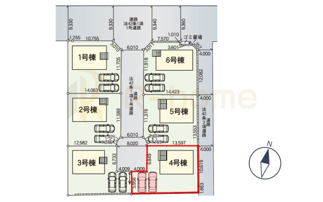 常陸大宮市南町第2　新築戸建て　4号棟の区画図|大きなお買い物だからこそ、メリット・デメリットを伝えさせて頂きます。
R-homeにお任せください♪