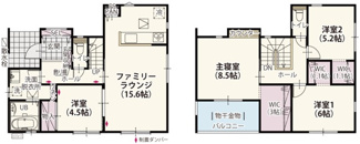 【間取り】 | クライン佐野市植上町第5期　 | 南向きで明るい室内が特徴☆