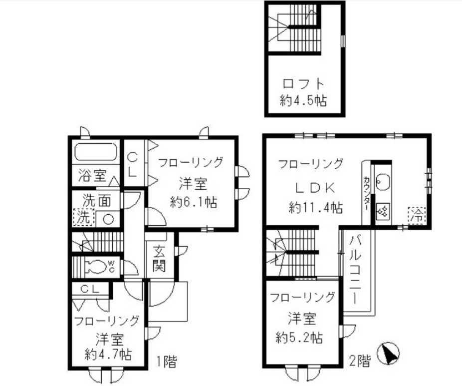 グランアミ　駐車場無料　楽器相談　テラスハウスの間取り