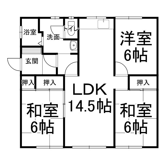 中古住宅　音更町大通8丁目の間取り