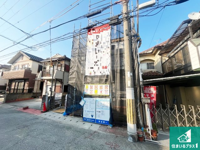 加古川市平岡町新在家　第6期　新築一戸建ての外観|周辺は落ち着いた街並みの住宅地！子育てがしやすい住環境です！まだ未完成ですが、現地でしかわからない事もございます。是非一度ご覧ください。