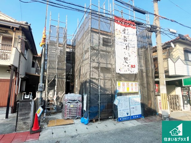 加古川市平岡町新在家　第6期　新築一戸建ての外観|周辺は落ち着いた街並みの住宅地！子育てがしやすい住環境です！まだ未完成ですが、現地でしかわからない事もございます。是非一度ご覧ください。