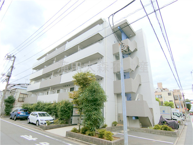 武蔵新田駅最上階角部屋の外観|2008年1月築　RC鉄筋コンクリート造地上5階建て総戸数43戸の分譲賃貸マンション
東京都大田区下丸子2丁目　東急多摩川線武蔵新田駅徒歩9分、下丸子駅徒歩10分