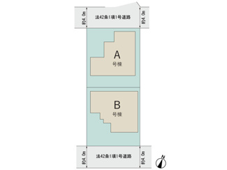 【区画図】 | 【仲介手数料無料！！】日野市日野台4丁目　新築戸建て（全2棟）A号棟　4390万円