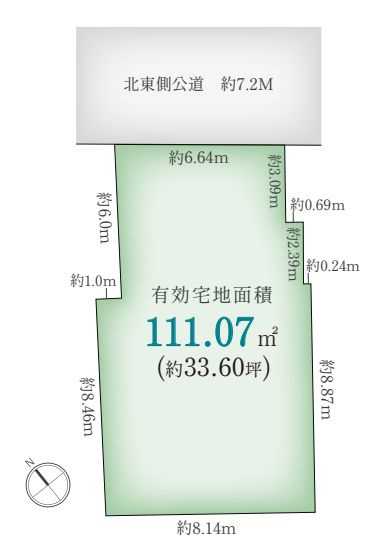 【土地図】 | 杉並区上荻２丁目　売地　A区画 | 人気の荻窪エリアに全2区画の建築条件無売地が登場