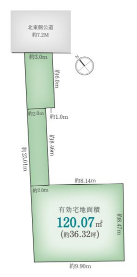 【区画図】 | 杉並区上荻２丁目　売地　B区画 | 人気の荻窪エリアに全2区画の建築条件無売地が登場