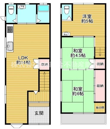 西堤学園町2丁目中古テラスハウスの間取り|広々とした3LDK！ファミリー様にオススメです！