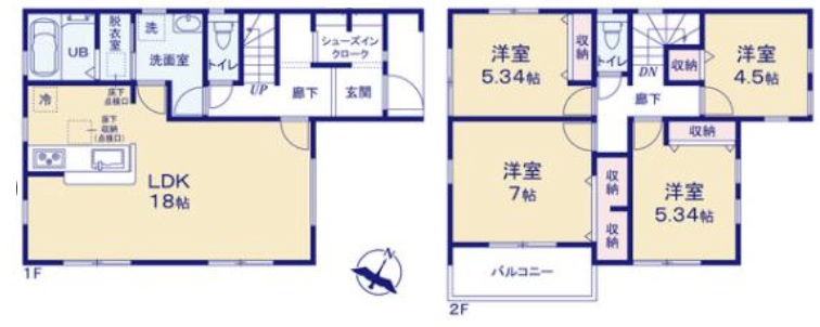 開発分譲地で綺麗な街並み！家の目の前で遊べて安心♪な【大和市福田新築戸建】の間取り