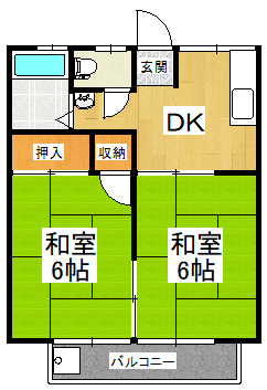 【間取り】 | 八田ハイツB棟