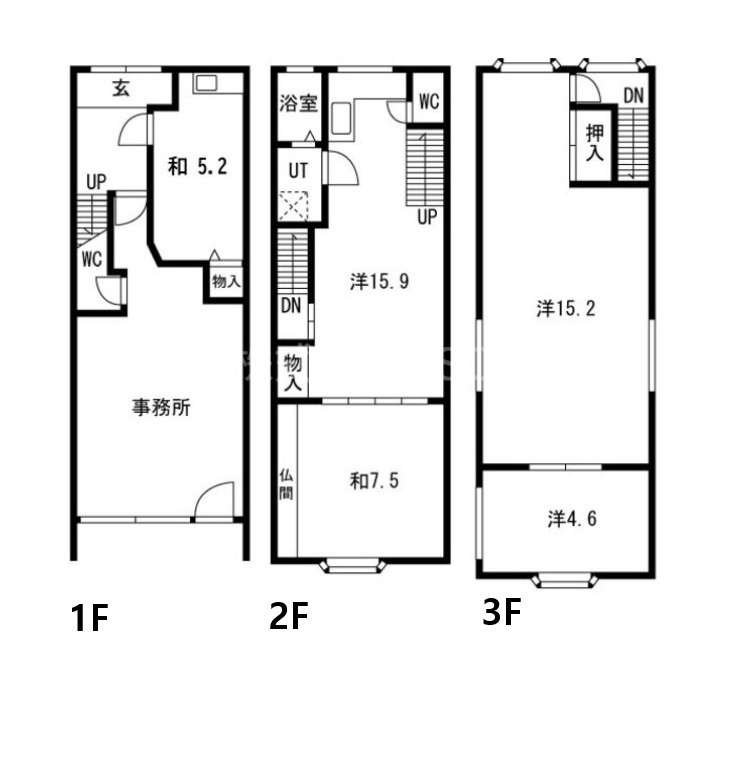 住之江区粉浜戸建　貸店舗・事務所の間取り