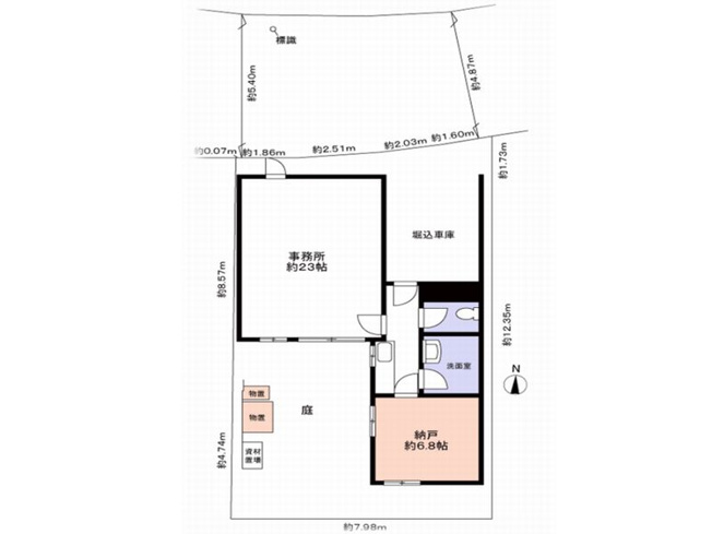 【間取り】 | 山科区北花山市田町　中古事務所