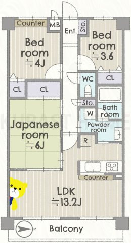 ブレドール向日町東　2階の間取り