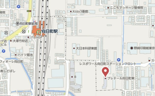 ブレドール向日町東　2階の地図