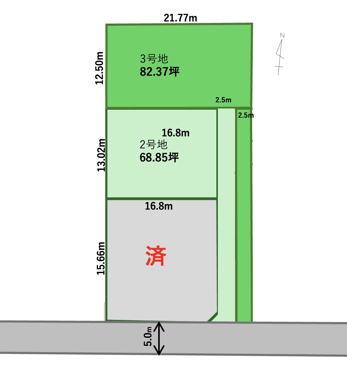 行田市谷郷3丁目1567-5の区画図