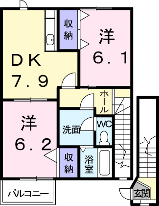 合志市幾久富のアパートの間取り