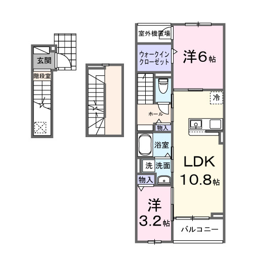 合志市幾久富のアパートの間取り