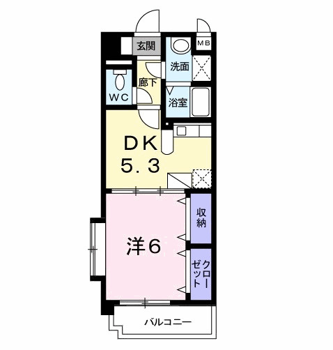 菊池郡菊陽町大字津久礼の賃貸マンションの間取り
