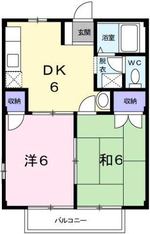 熊本市東区八反田１丁目のアパートの間取り