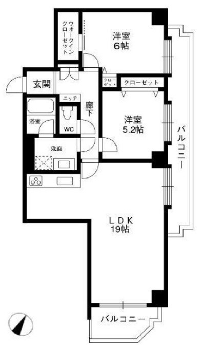 芦屋楠町パインクレストの間取り