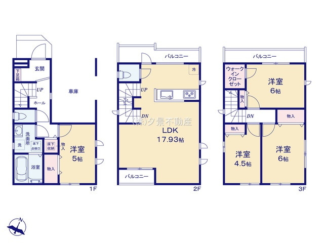 《仲介手数料無料》北区大成町４丁目611-1新築一戸建て‎ハートフルタウンの間取り