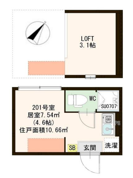 江戸川区南小岩５丁目のアパートの間取り