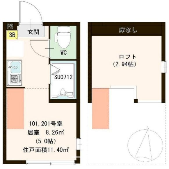 江戸川区南小岩７丁目のアパートの間取り