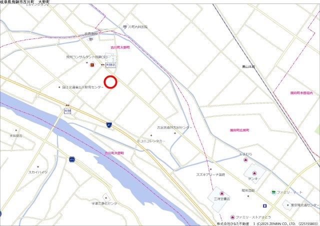 土地　飛騨市古川町大野町　670万　の地図