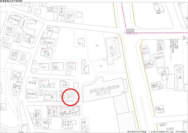 2026/6/22　戸建　高山市下岡本町　3280万の地図