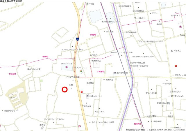 2026/6/22　戸建　高山市下岡本町　3280万の地図