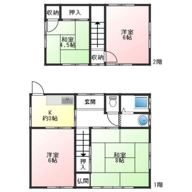 揖斐郡大野町大字桜大門の一戸建ての間取り