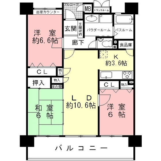 シャトレ愛松岐阜　1403号室の間取り