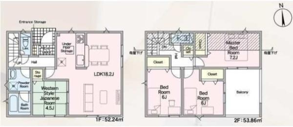 枚方市 招提南町　第５　新築 一戸建  ３号棟の間取り