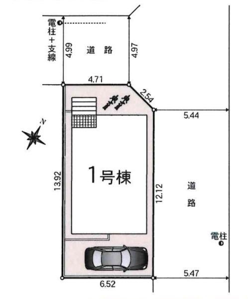 豊川市伊奈町第27　全1棟・1号棟の区画図