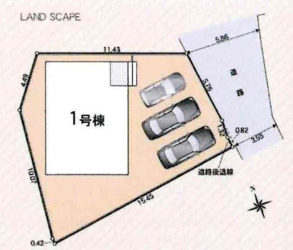 高浜市芳川町第6　全1棟・1号棟の区画図|1号棟です。