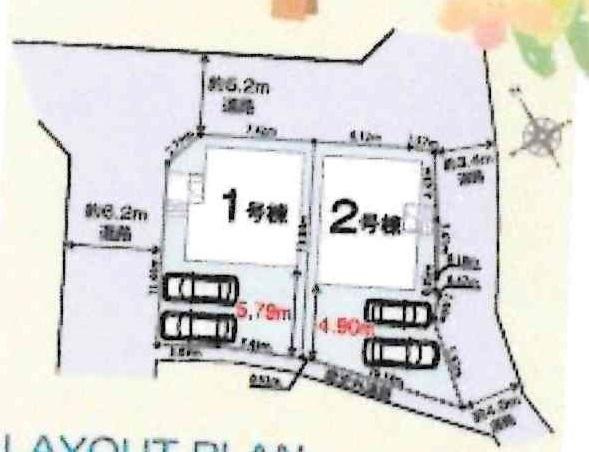 知立市八橋町01期　全2棟・2号棟の区画図|2号棟です。