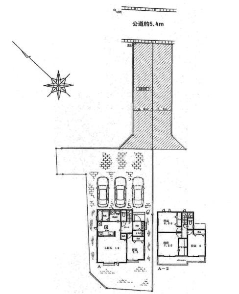 西尾市中畑町南側20番　A号棟の区画図