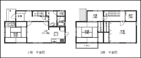 和歌山市園部　中古戸建の間取り