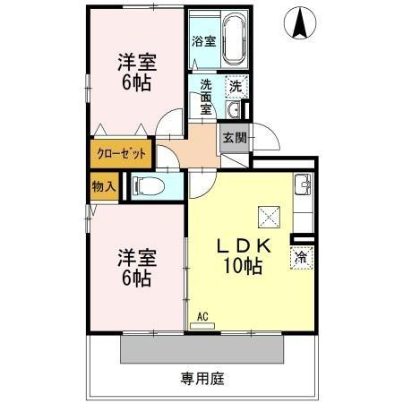 【間取り】 | リビングタウン吉成　A棟