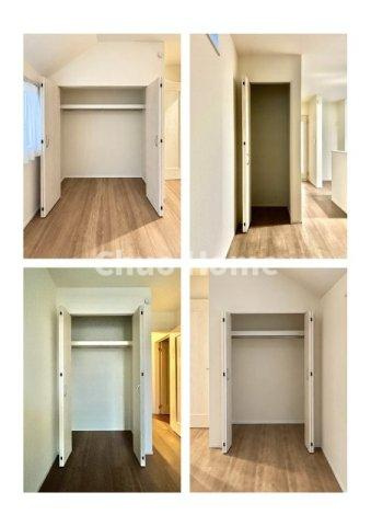 葛飾区細田4丁目新築分譲住宅の収納|居室にはクローゼットを完備し、自由度の高い家具の配置が叶うシンプルな空間です。お子様の成長と必要になる子供部屋を与えるにはぴったりの間取りですね。
