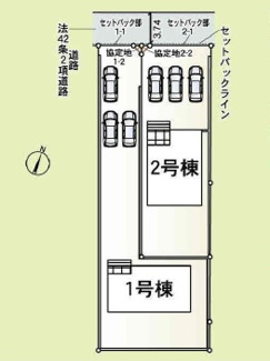 【区画図】 | 岐阜市今嶺新築建売全2棟！鏡島小学校・精華中学校！お車スペース3台以上可能！ | 岐阜市今嶺新築建売全2棟！鏡島小学校・精華中学校！お車スペース3台以上可能！