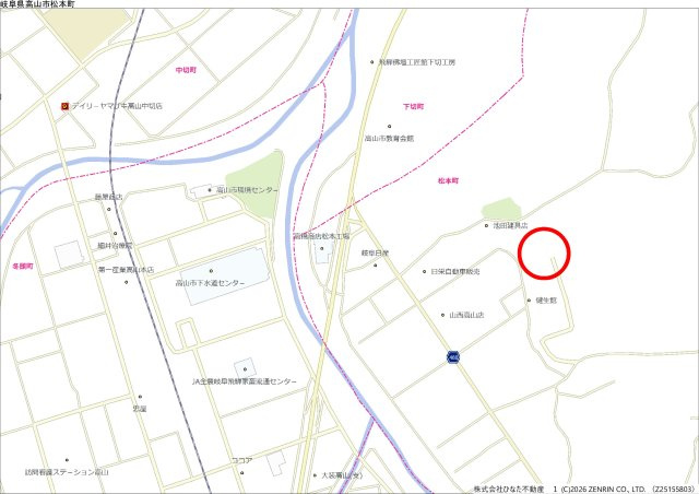 2026/4/30新規　土地　高山市松本町　600万の地図