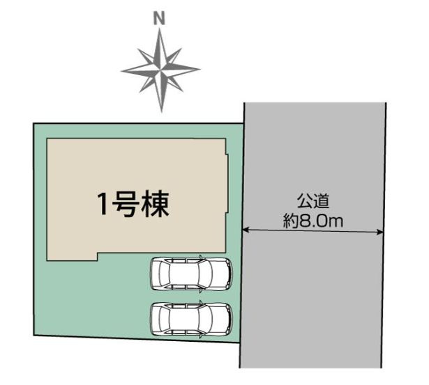 平塚市ふじみ野1丁目新築戸建て　3期1号棟の区画図|区画図「平塚市ふじみ野1丁目新築戸建て」