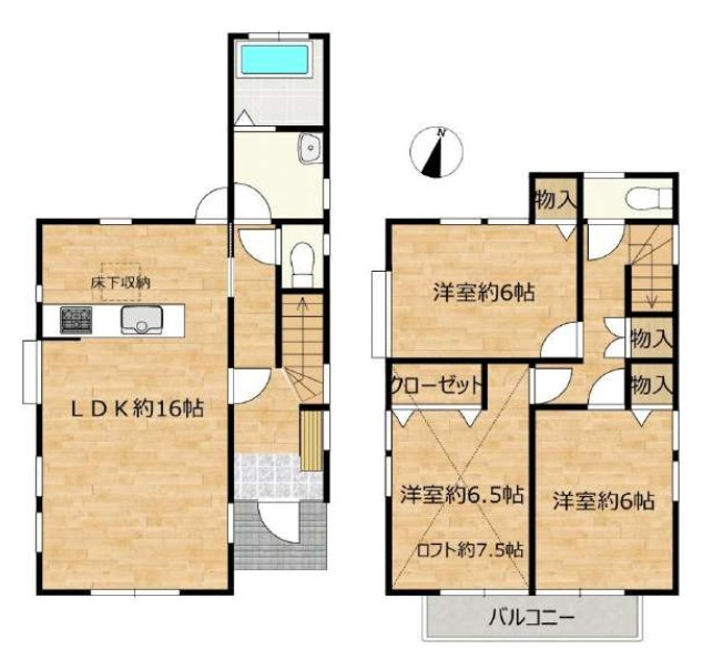所沢市上山口　中古戸建の間取り